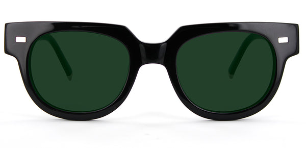 Black with Green Lenses