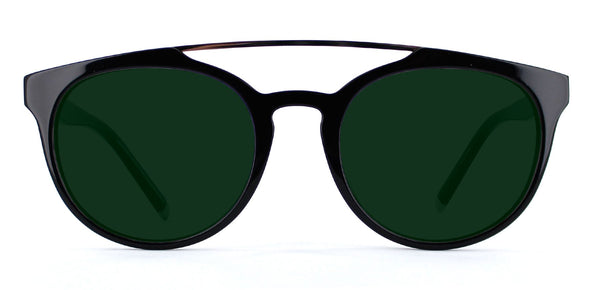 Black with Green Lenses
