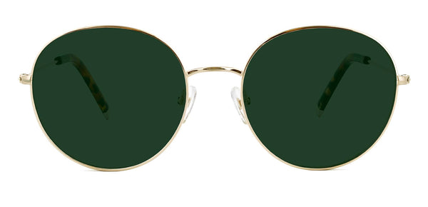 Brushed Gold with Green Lenses